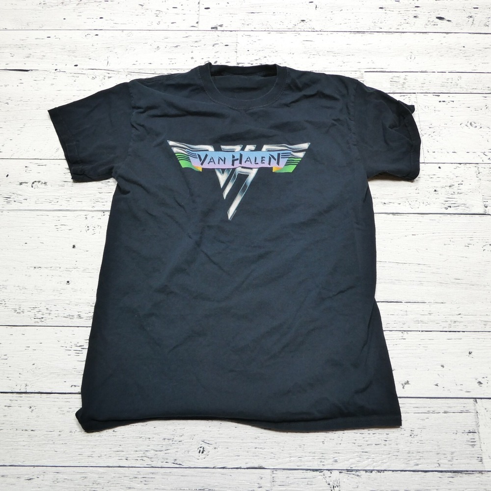 Van Halen Shirt Size Small Black Cotton Classic Logo Rock Band Retro